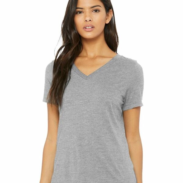 Women's Relaxed Heather CVC V-Neck Tee Thumbnail